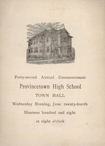 Provincetown High School Commencement Program June 1908