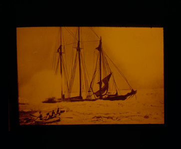 Three Masted Schooner and Lifeboat