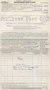 National Trap Inc. Quarterly Federal Tax Return 1958