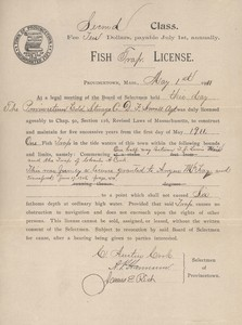 Trap Fishing License 1911