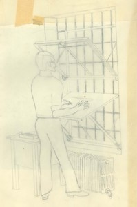Drawing by Dennis Meggs to the Bultmans
