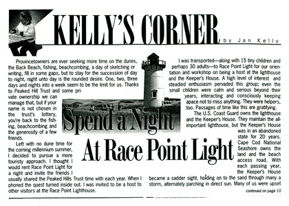 Kelly’s Corner 154 - Spend a Night at Race Point Light  