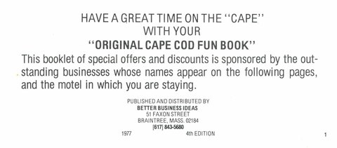 Original Cape Cod Fun Book