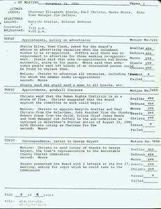Selectmen's Meeting Minutes 11/24/86