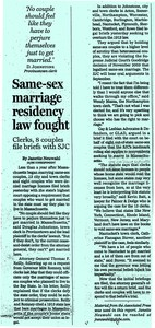 Same Sex Marriage Residency Law Fought