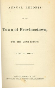Annual Town Report - 1877